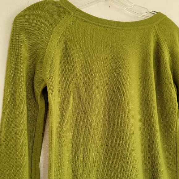 Max Mara Chartreuse Green Lightweight Wool Sweater Top Long Sleeve Size Small - Picture 9 of 14